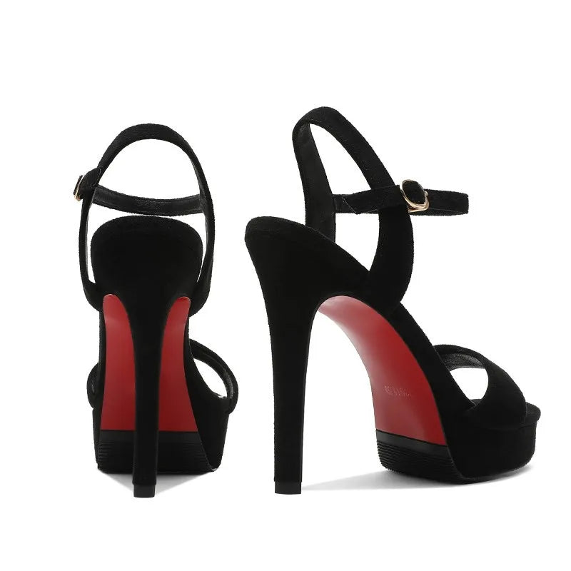 Women’s high-heeled sandals with a sophisticated design and refined finish. The super-high 12 cm heel enhances the silhouette, creating a luxurious, elegant, and irresistibly sexy look.