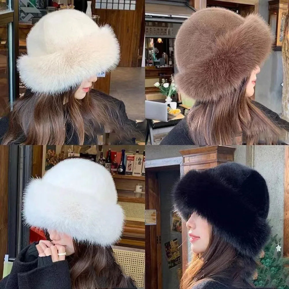 Warm Winter Beanie with Soft Fur Finish, Elegant and Cozy Design, Perfect for Cold and Snowy Days